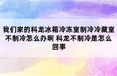 我们家的科龙冰箱冷冻室制冷冷藏室不制冷怎么办啊 科龙不制冷是怎么回事